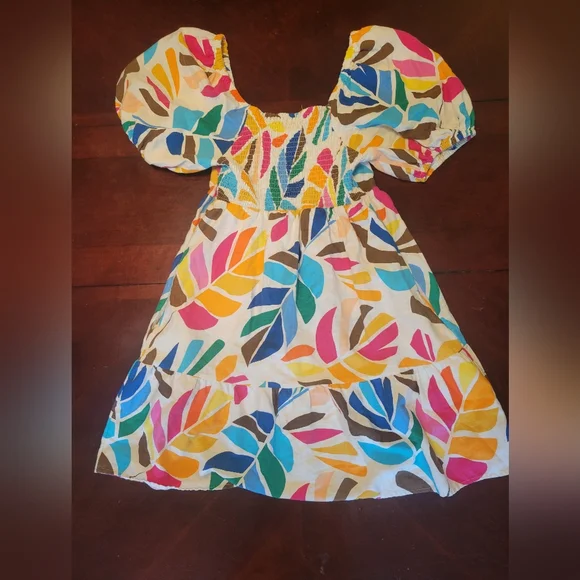 Tabitha Brown X Target Linen Blend Botanical Puff Sleeve Mini Dress (SMALL) - Picture 2 of 6